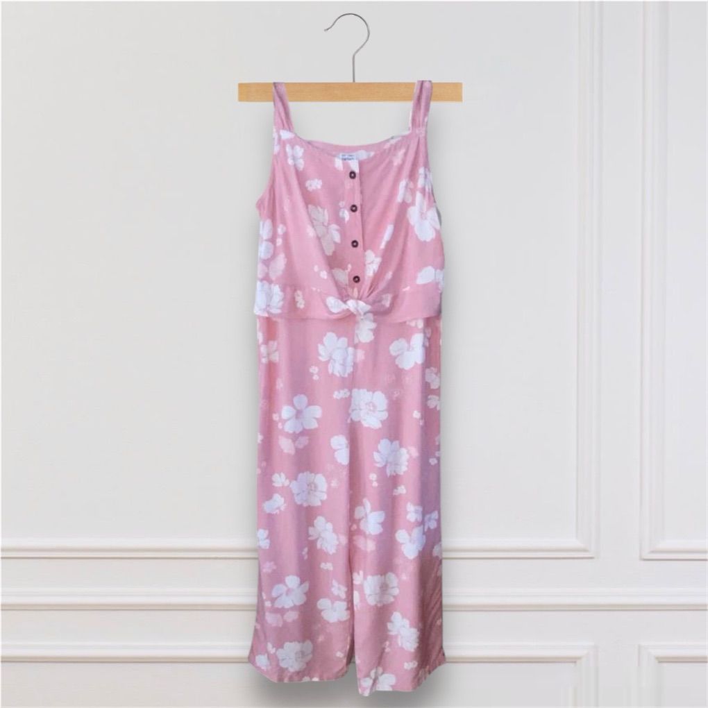 NWT Carters Pink Floral Viscose Jumpsuit Size 7