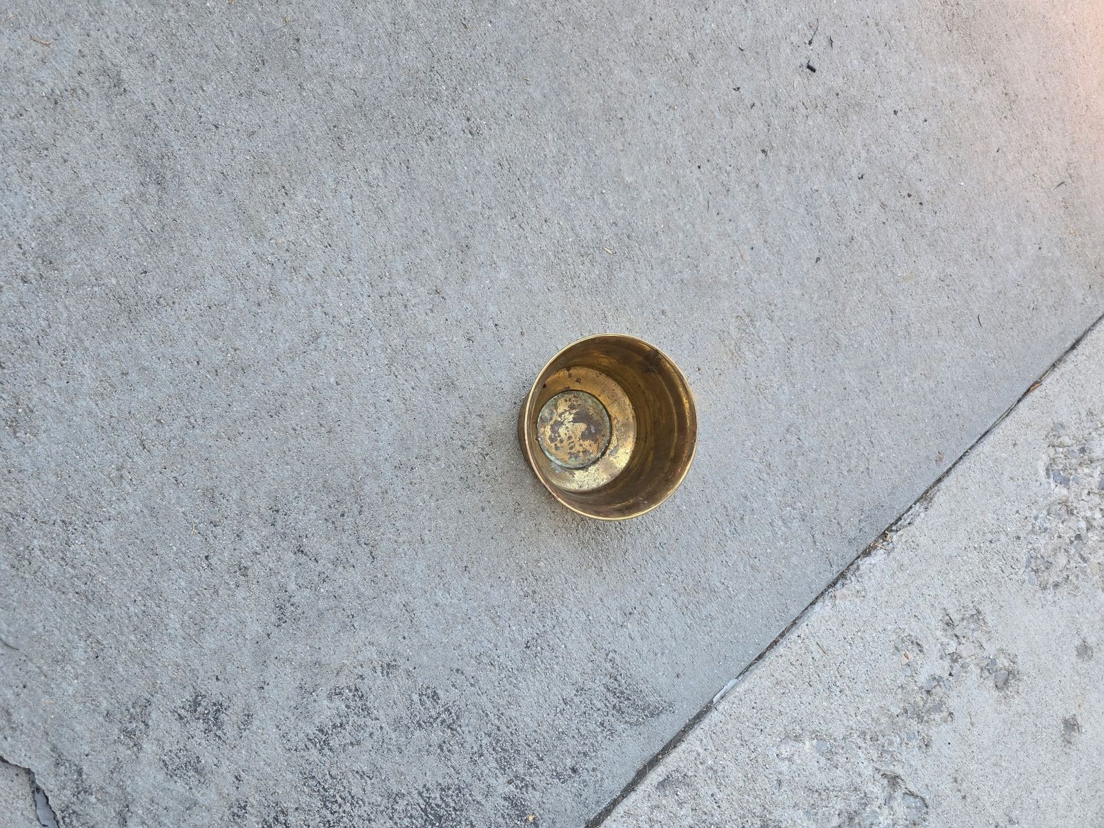 Vintage Solid Brass Planter – Mid Century Round Flared Rim Cachepot Plant Holder