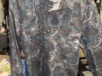 Gibson Trading Co. Men's Paisley Long Sleeve Western Shirt Size L Snap Buttons