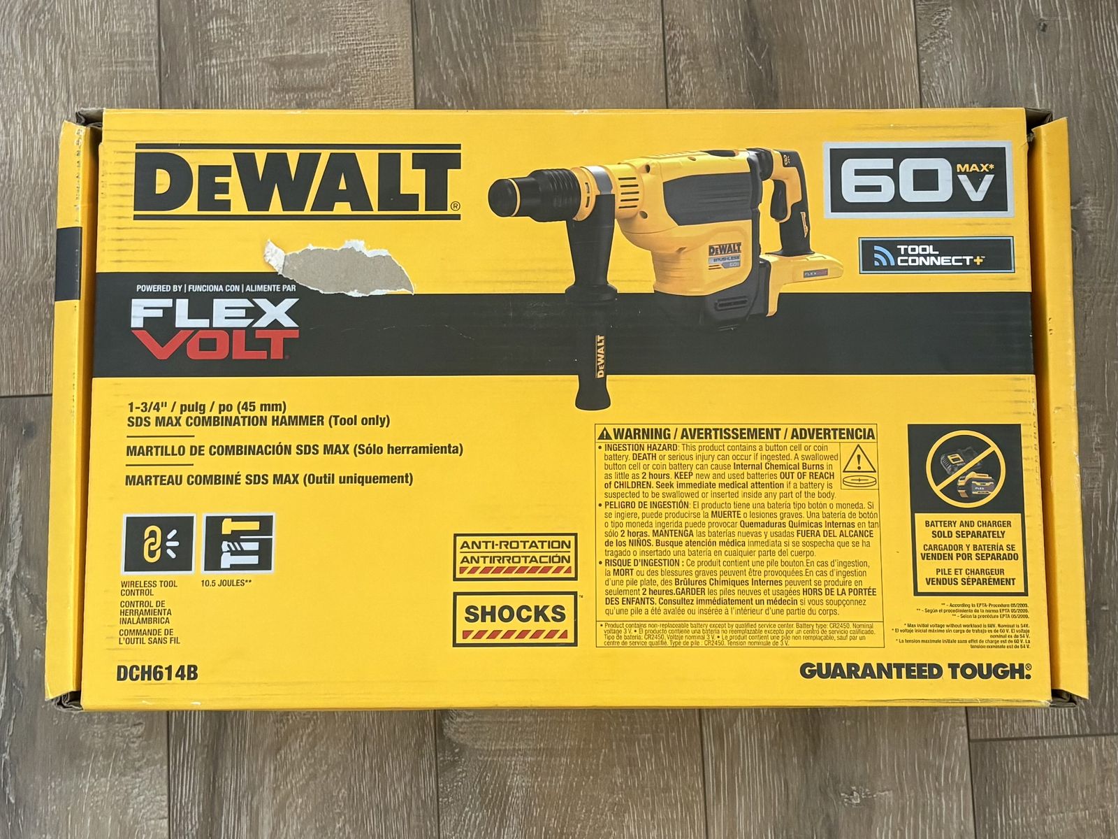 NEW Dewalt Flexvolt 60V MAX Cordless 1-3/4 in SDS MAX Combination Rotary Hammer (TOOL ONLY)