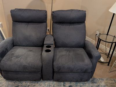 Power reclining couch and loveseat