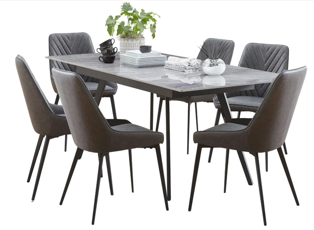 BRAND NEW! MODERN STONE DINING SET – SLEEK & LUXURIOUS! - DELIVERY & FINANCING AVAILABLE!