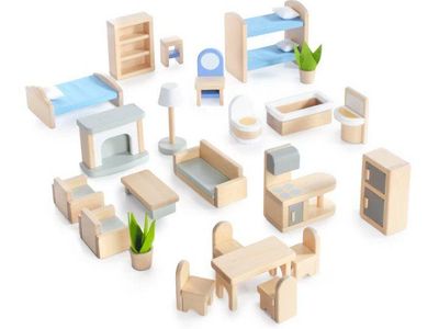 New Guidecraft Doll House Accessories.24pc 3yrs+