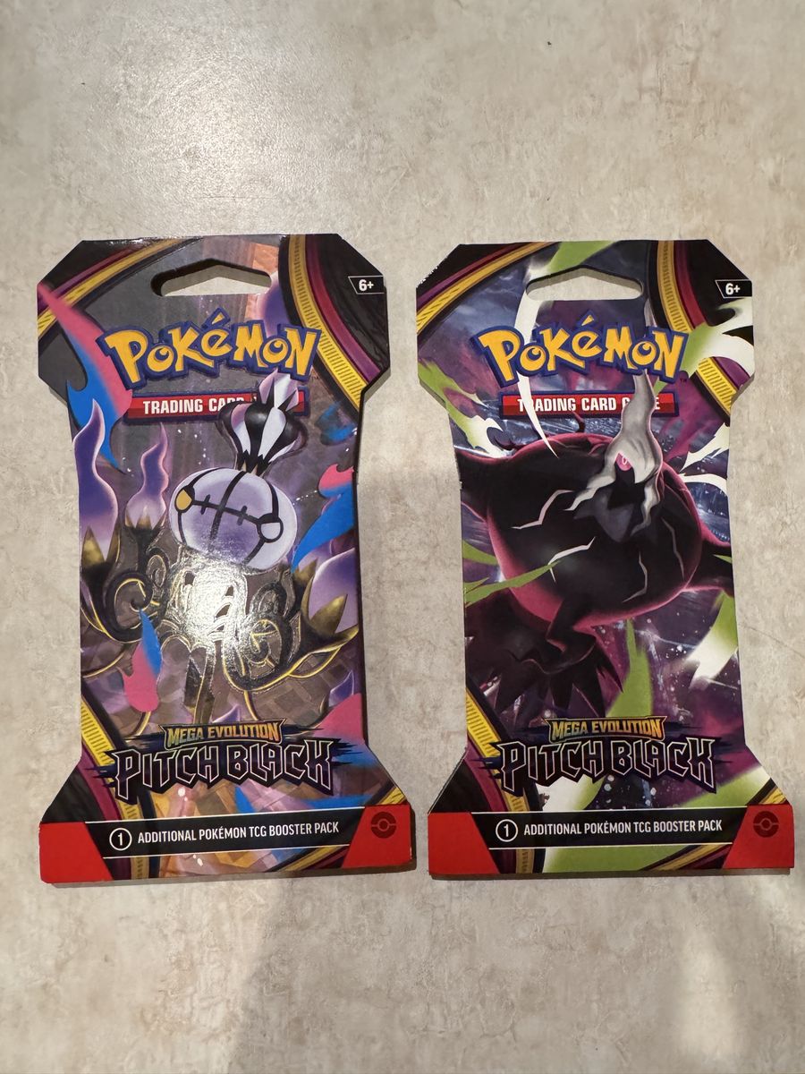 Pokémon TCG Mega Evolution Pitch Black Sleeved Booster Packs Lot of 2