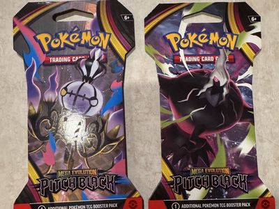 Pokémon TCG Mega Evolution Pitch Black Sleeved Booster Packs Lot of 2
