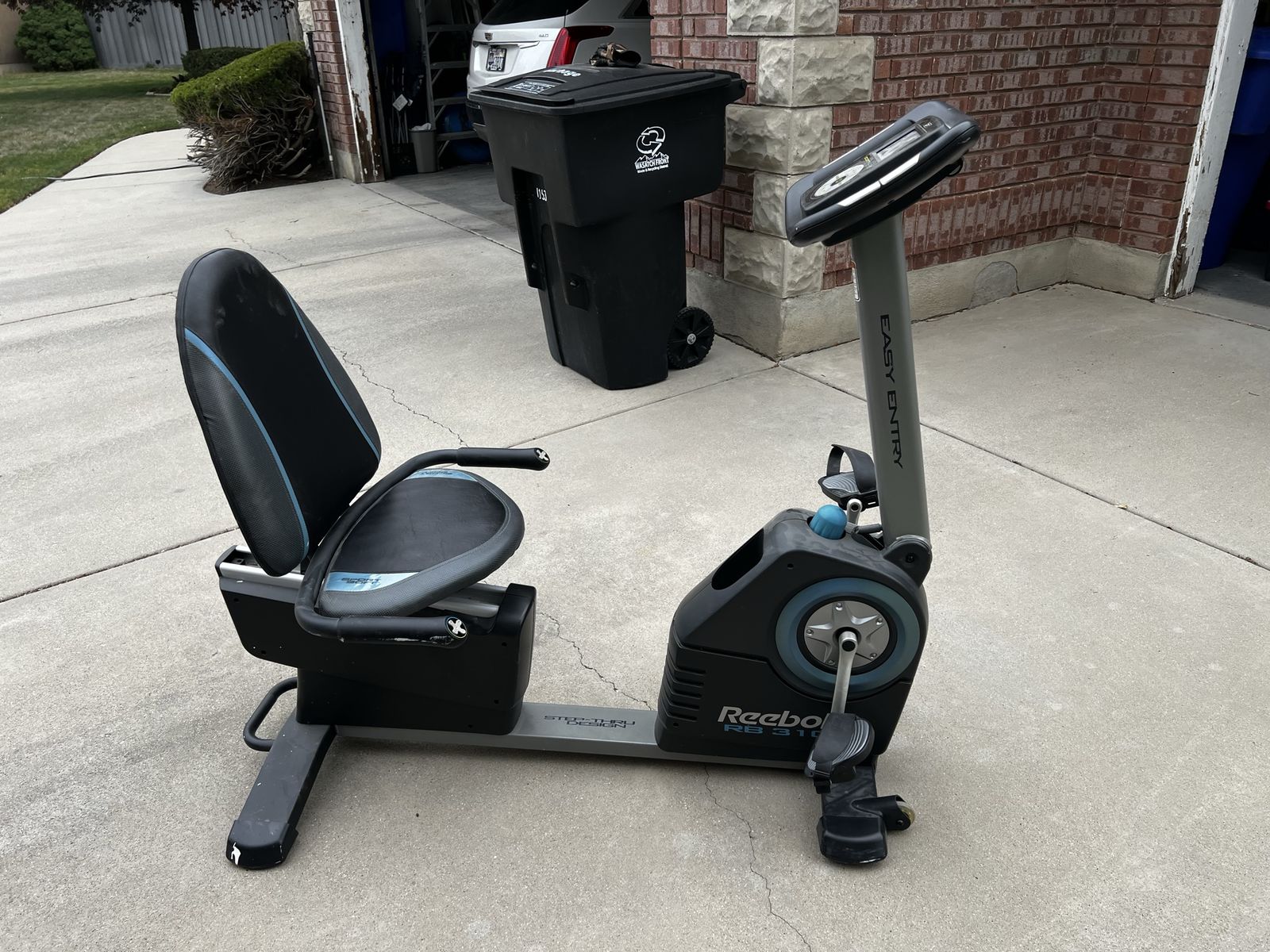 Reebok R5.10 Easy Entry Recumbent Exercise Bike - Step-Thru Design, Digital Display