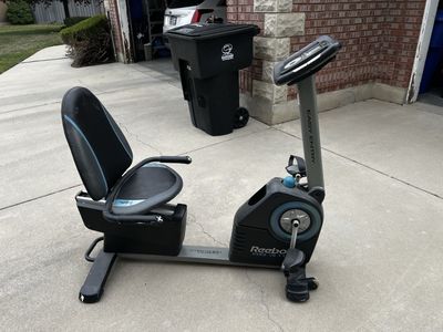Reebok R5.10 Easy Entry Recumbent Exercise Bike - Step-Thru Design, Digital Display