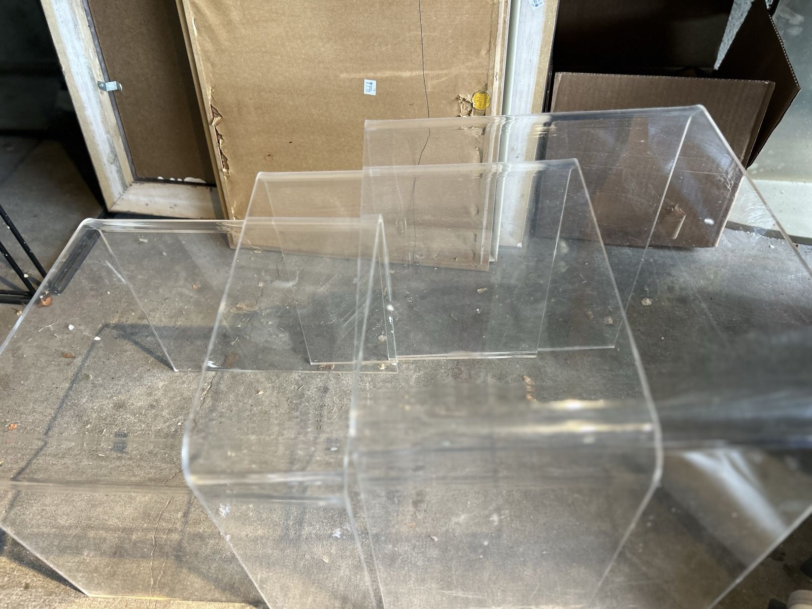 Vintage Lucite Acrylic Waterfall Nesting Tables, Mid-Century Modern-3 piece set