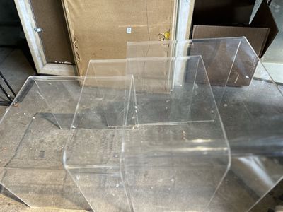 Vintage Lucite Acrylic Waterfall Nesting Tables, Mid-Century Modern-3 piece set