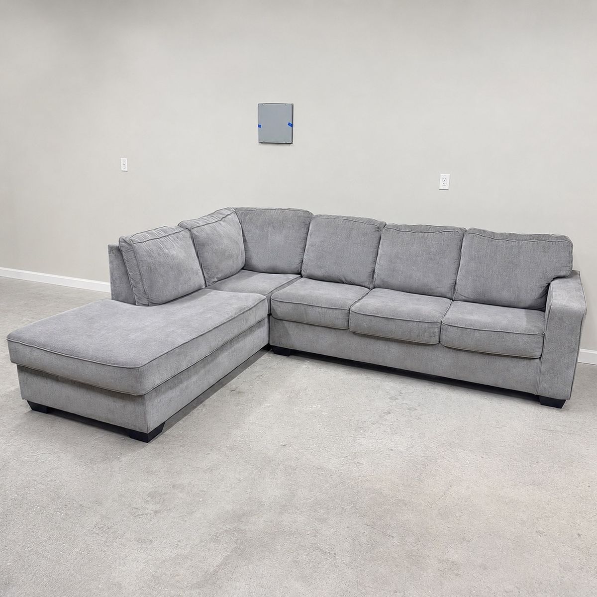 L-Shaped Light Gray Sectional Couch - Delivery Available
