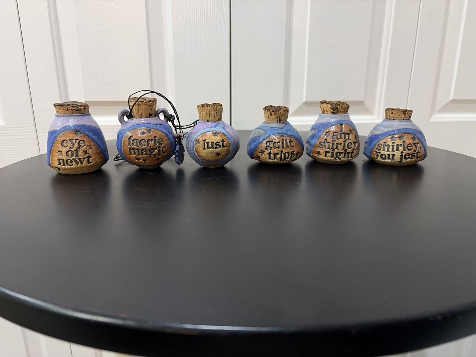 Whimsical Potion Bottle Vials with Corks - "Faerie Magic," "Eye of Newt," and More - Set of 6