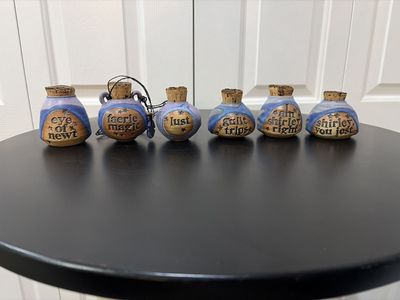 Whimsical Potion Bottle Vials with Corks - "Faerie Magic," "Eye of Newt," and More - Set of 6