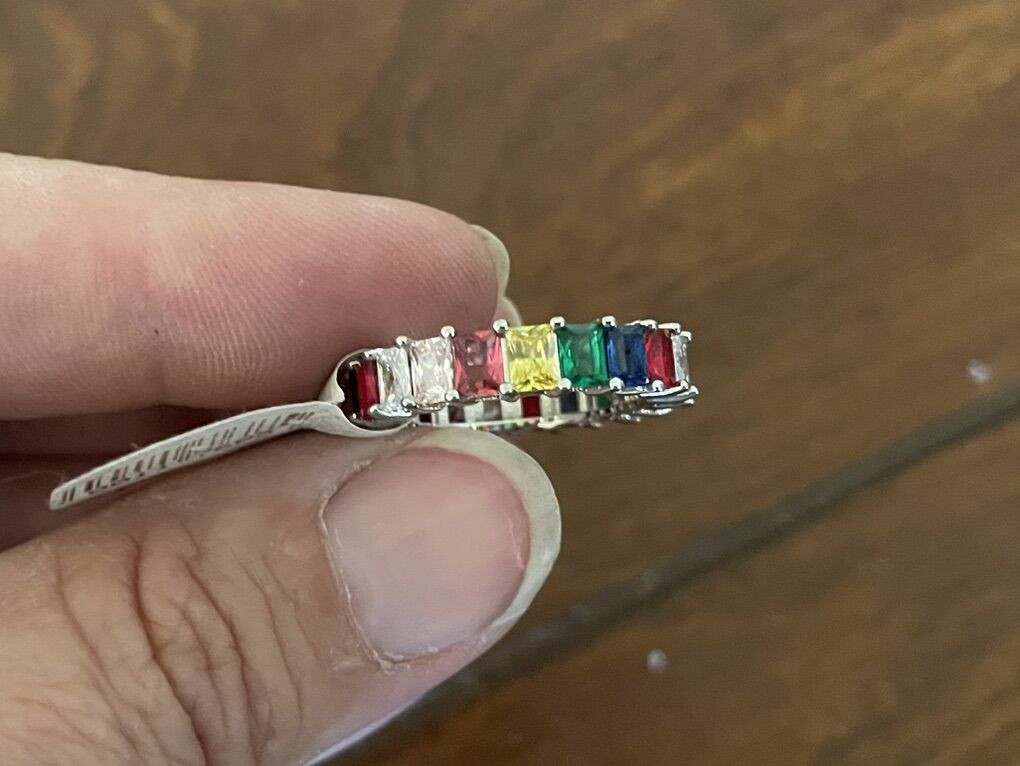 New Colorful Stone Ring Missing 1 Stone
