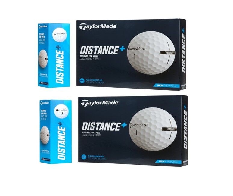 Two Dozen NEW TaylorMade Distance Plus Golf Balls with Alignment Aid