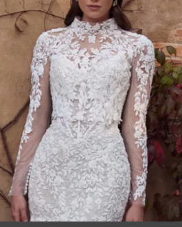 CALLA BLANCE size 12, ivory/light nude wedding dress