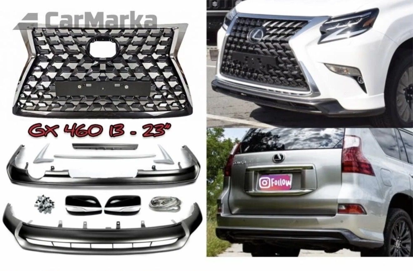 New CarMarka Lexus GX 460 F-Sport Front & Rear Bumper Kit 2020-2023 Grille & Diffuser Conversion