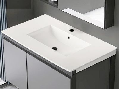 36" Bathroom Vanity Top, White Ceramic Basin