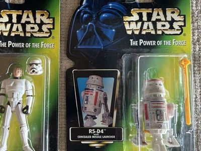 90’s Star Wars The Power of the Force Collection 2 R5-D4 Action Figure Driod Green Card