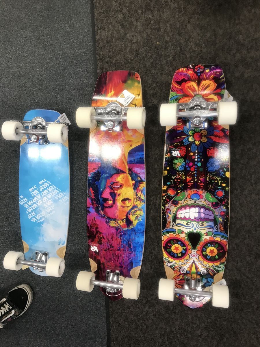 Vibe Ride kick tail brake boards foot brake built in to the board
