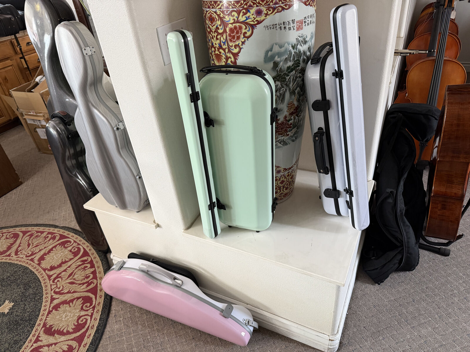 4/4 violin cases hard-shell lightweight protection in four stylish colors