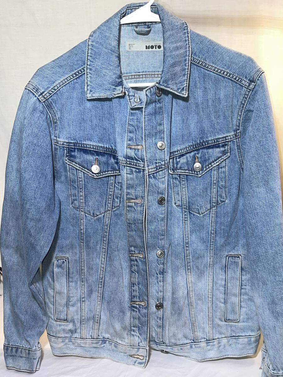 New MOTO Light Wash Denim Jean Jacket for Women - Size Small