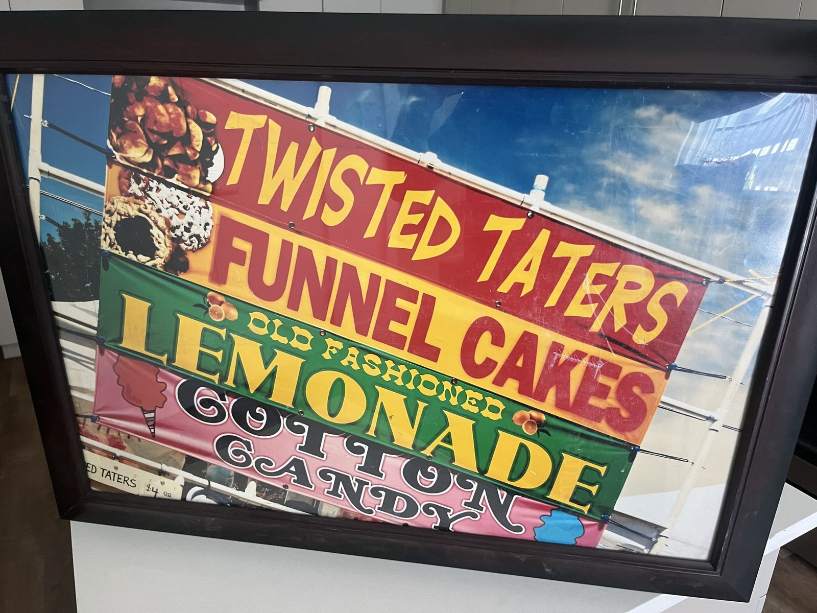 Framed Fair Food Sign Wall Art - Twisted Taters Funnel Cakes Lemonade Cotton Candy Decor