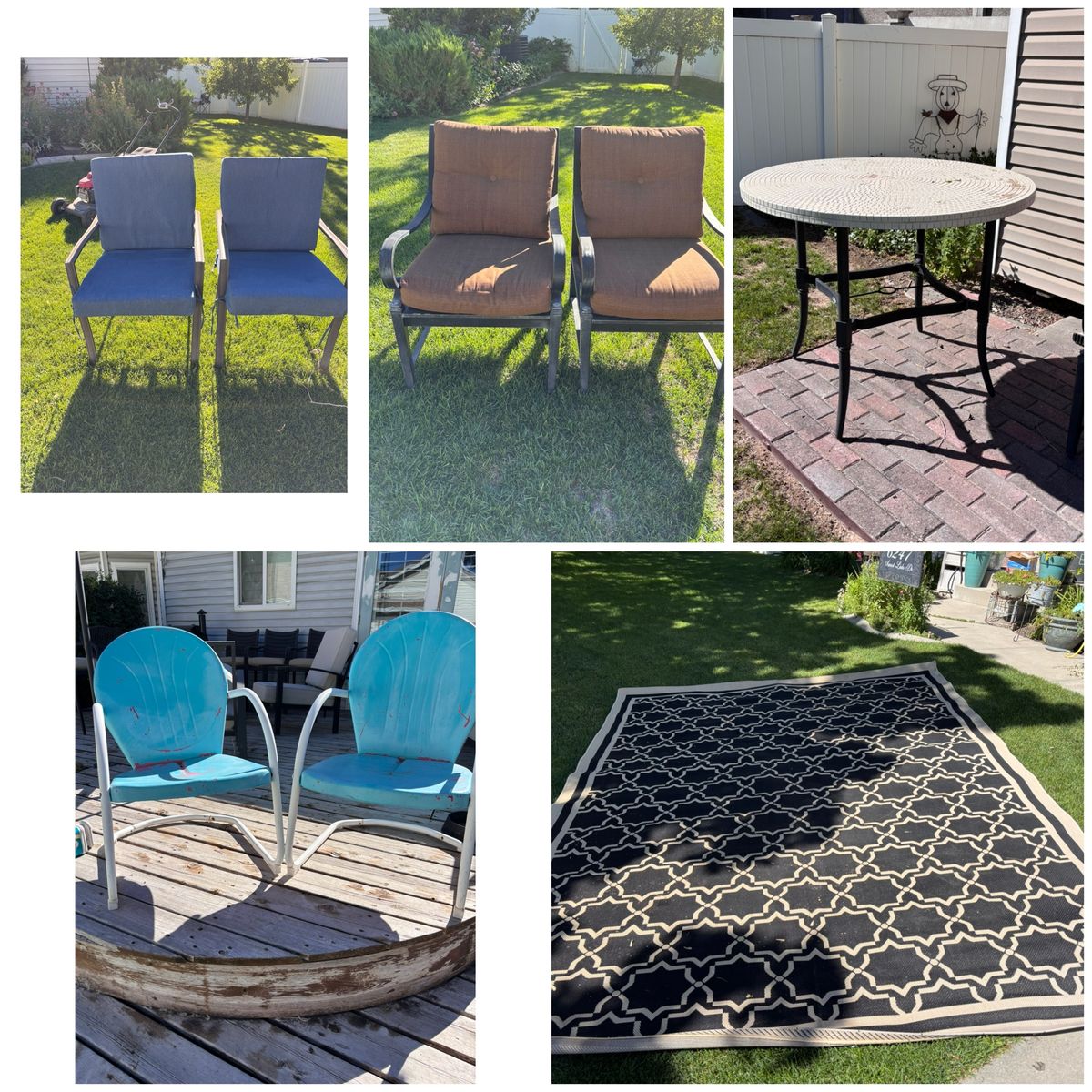 Lots of great Patio Furniture for sale! See description