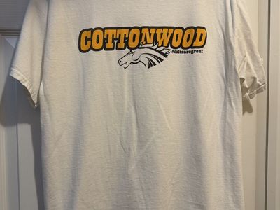 PORT & COMPANY Cottonwood Colts T-Shirt - Adult Large, 100% Cotton, White
