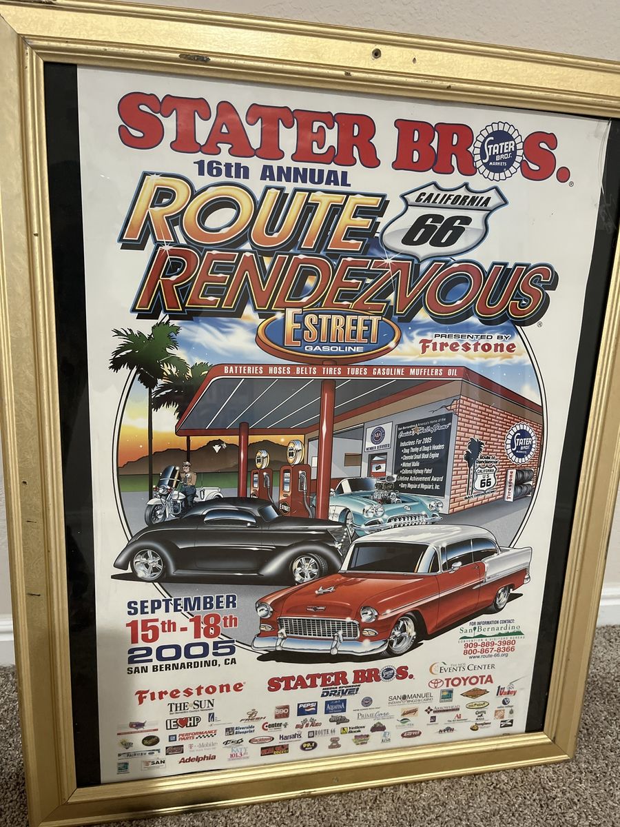 Stater Bros. 16th Annual Route 66 Rendezvous E Street Gasoline Poster Framed 2005