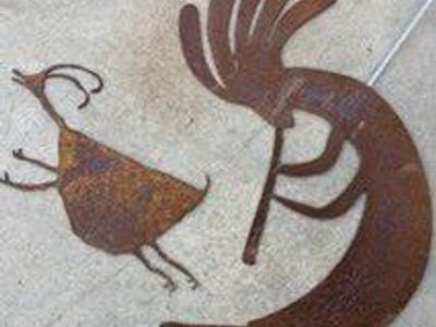 Handmade Kokopelli Steel Art