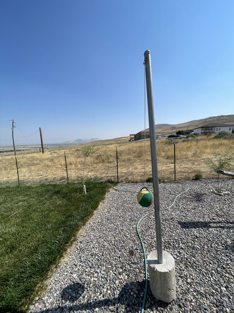 Tether ball pole and and ball 