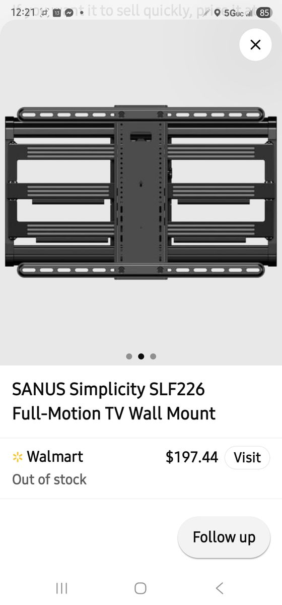 Brand New SANUS Full-Motion TV Wall Mount – $120 Brand new, never opened  l