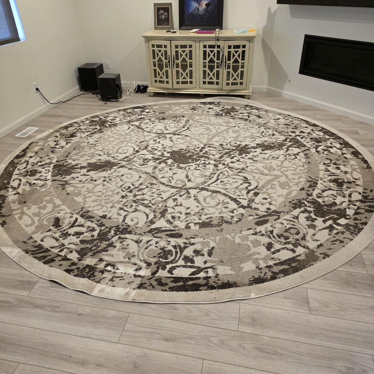 Large round area rug (145” diameter / about 12 ft)