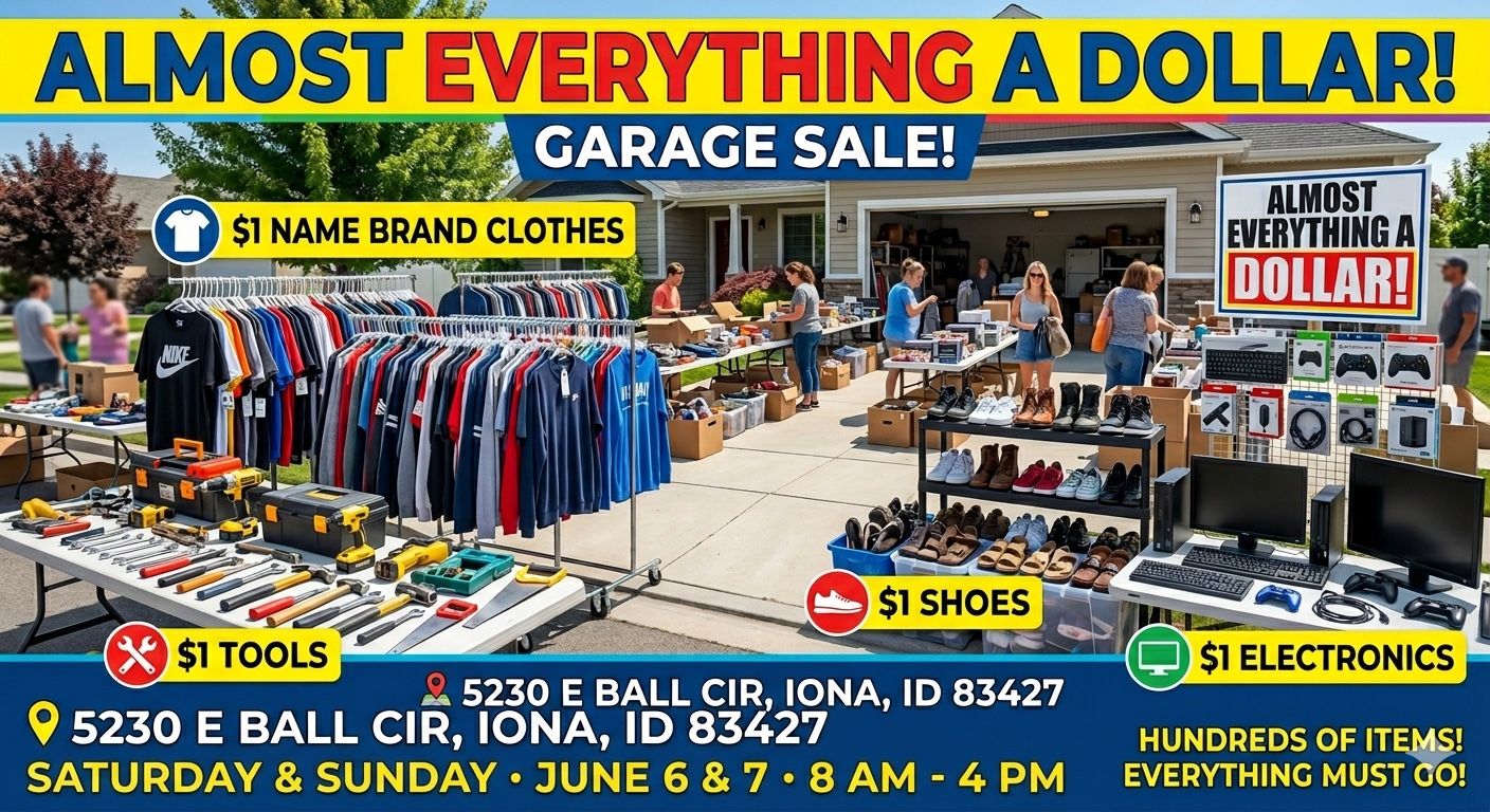 MASSIVE $1 GARAGE SALE IN IONA!