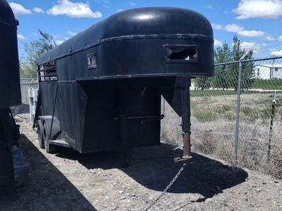 Black Gooseneck Stock Trailer - Used for Livestock Hauling