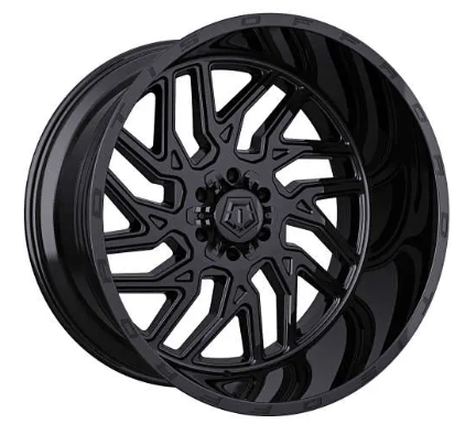 New - (1) TIS Wheel, Size 24x12, PCD6x135/6x139.7, Gloss Black, Offset -44mm.