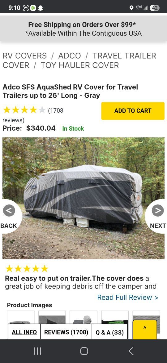 Adco SFS Aquashed RV cover