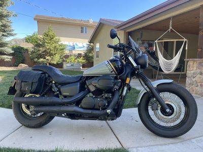 2020 Honda Shadow Phantom with Saddlebags, Windscreen, and Diamond Stitched Seat