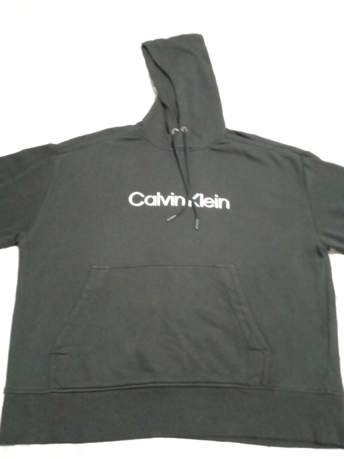 Young men's black Calvin Klein logo skater hoodie small