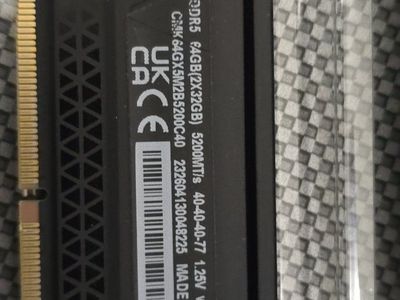 Corsair Vengeance 64GB DDR5 RAM Kit 2x32GB 5200MHz