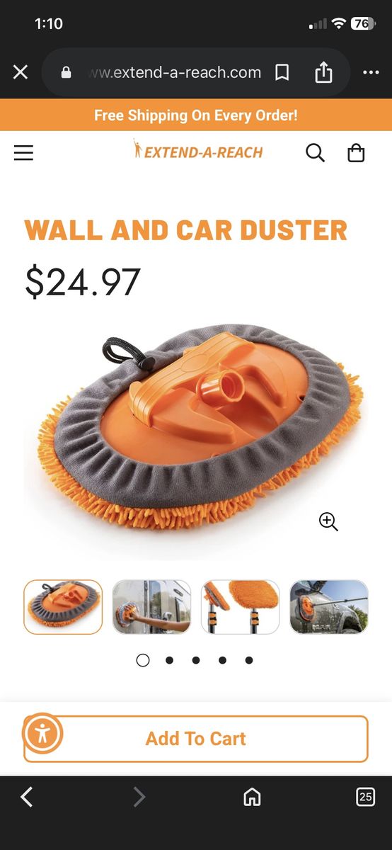 Extend-A-Reach Wall and Car Duster - Microfiber Washing Mitt (THIS IS THE MITT AND PADS ONLY. THE POLE IS SOLD SEPARATELY)