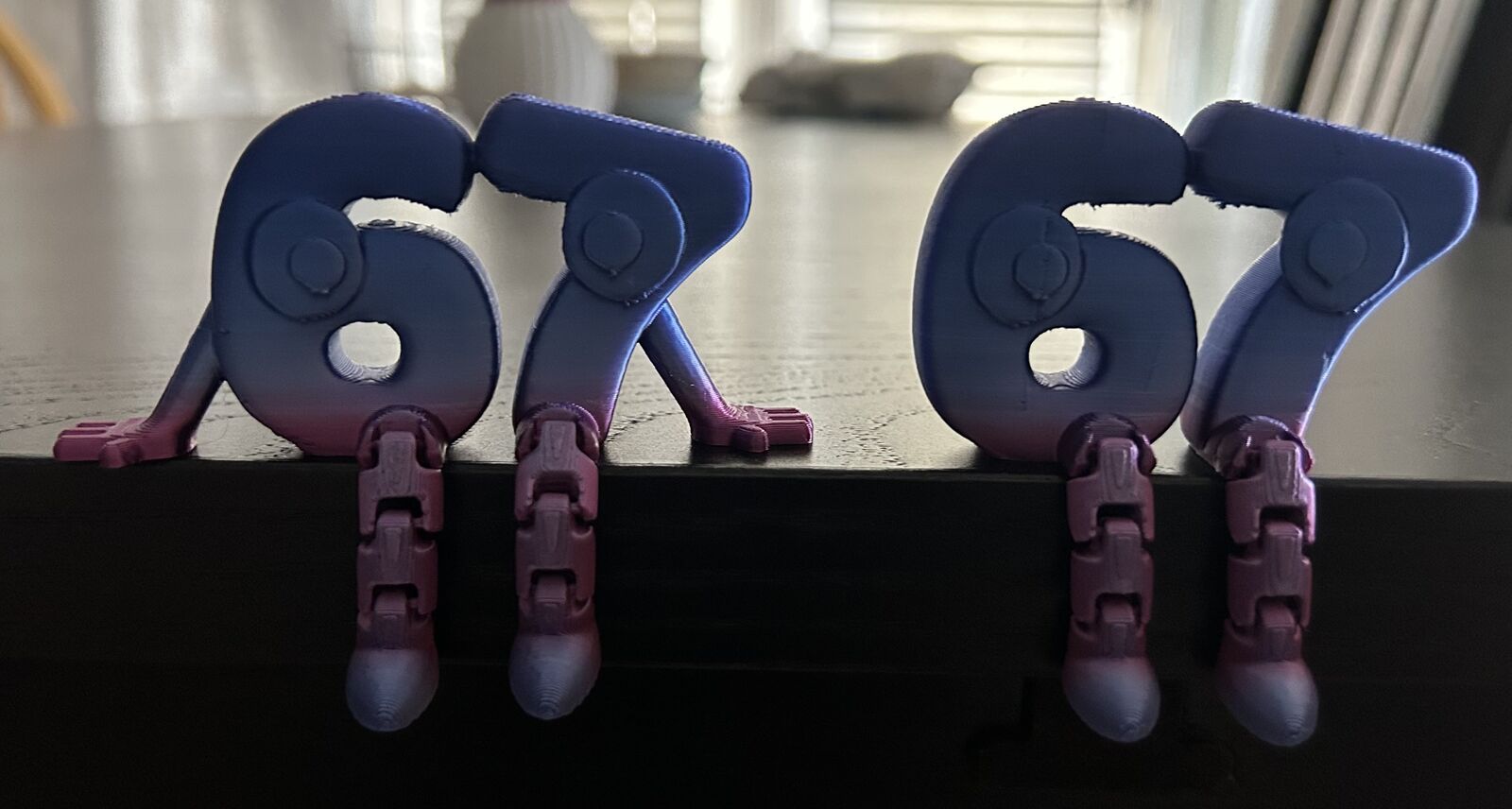 3D Printed 6 7 Meme Figures