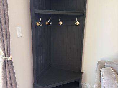 Corner Hall Tree with shoe bench