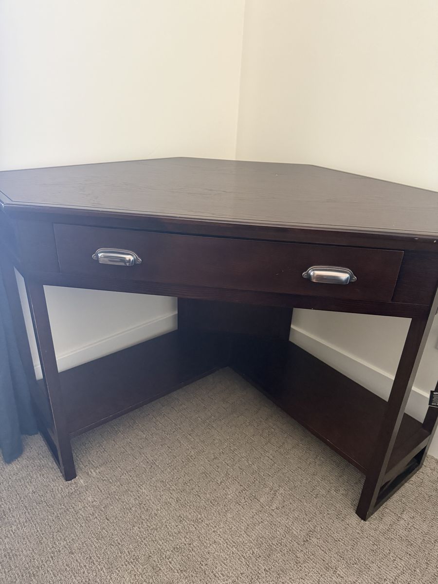 Corner Desk – Wood, Refinish Opportunity