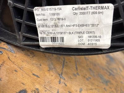 CarlisleIT-Thermax 18-TE-1930 UL1213/1371 Black Triple Cert Wire 2000 FT
