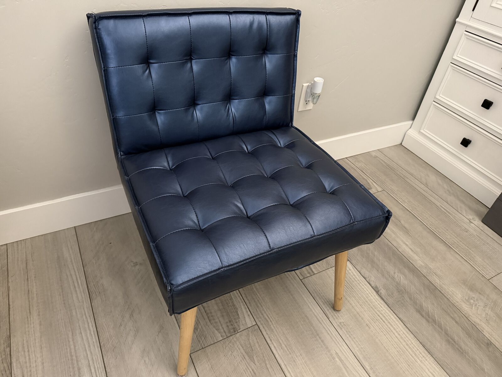 Set of 2 OSP Home Furnishings Tufted Faux Leather Accent Chairs (Azure Blue)