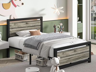 Twin Bed Frame, Brand New, Amazon Catrimown, No Box Spring, Assembly Required