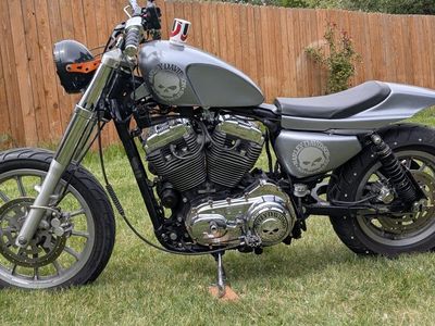 2004 Harley-Davidson Sportster 1200 Custom - Dark Steel Skull Bobber - Clean!