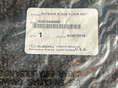 Subaru Outback J505SAN000 Black carpet Floor Mat Genuine Part - New