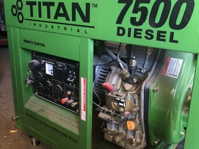 Titan Industrial 7500 Diesel Portable Generator - Key Start, 120V/240V